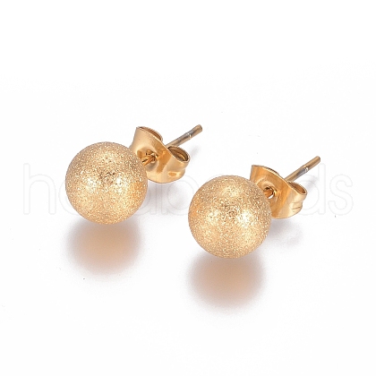 Ion Plating(IP) 304 Stainless Steel Stud Earrings EJEW-L215-58E-G-1