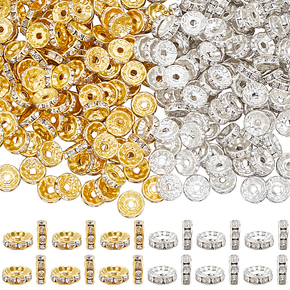 SOFPLATE 300Pcs 2 Colors Brass Rhinestone Spacer Beads RB-SP0001-04-1