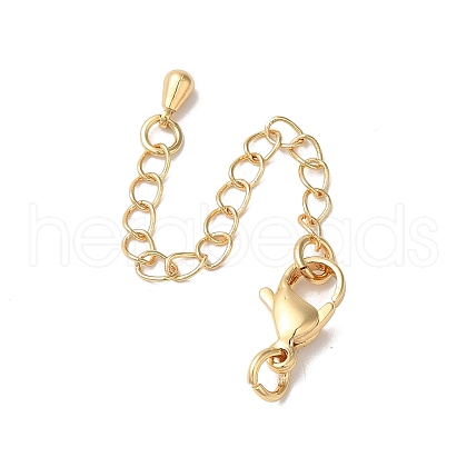 Rack Plating Brass Ends with Chain and Clasps KK-F873-01LG-01-1