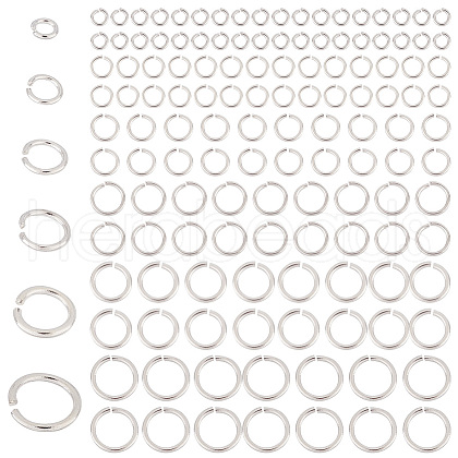   180Pcs 6 Styles Rack Plating Brass Jump Rings KK-PH0010-06-1