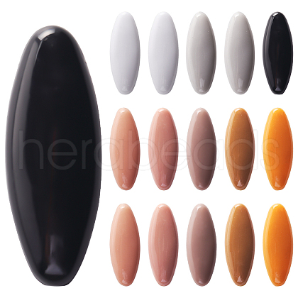 CRASPIRE 16Pcs 8 Color Plastic Blank Oval Brooch Pins JEWB-CP0001-10A-1