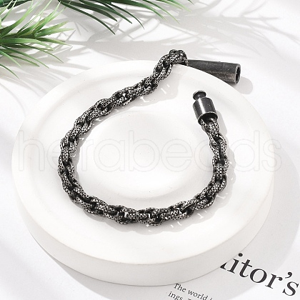 304 Stainless Steel Rope Chains Bracelets for Women Men BJEW-A031-04F-AS-1