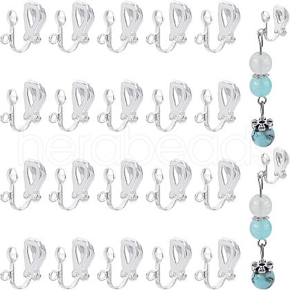 Brass Clip-on Earring Findings KK-PH0026-19S-1