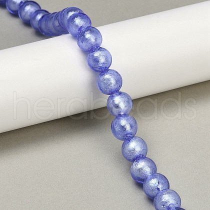 Handmade Silver Foil Glass Beads Strands FOIL-F002-01D-1