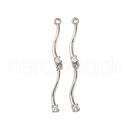 Brass Micro Pave Clear Cubic Zirconia Pendants KK-Z112-30P-1