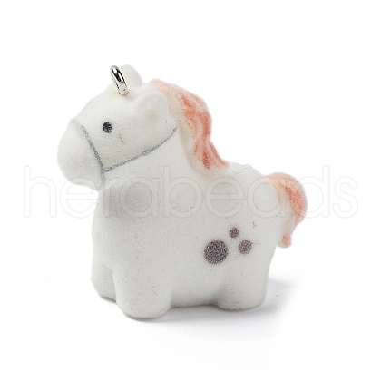 Flocky Opaque Resin Pendants RESI-G105-02A-1