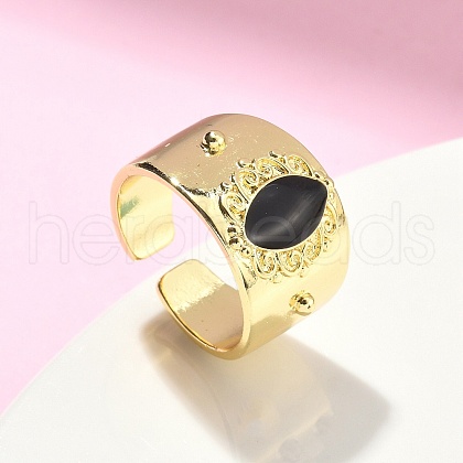 Brass Adjustable Cuff Rings RJEW-C131-06G-1
