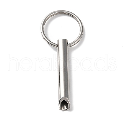 Non-Tarnish 304 Stainless Steel Anxiety Breathing Whistle Keychains KEYC-P013-01P-1