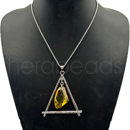 Alloy Rhinestone Pendant Necklaces SG2819-5-1