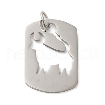 Non-Tarnish Hollow 304 Stainless Steel Pendants STAS-C086-04C-P-1