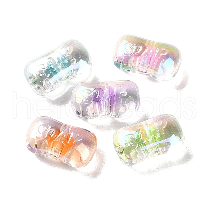 UV Plating Rainbow Iridescent Acrylic Beads OACR-H112-15D-1