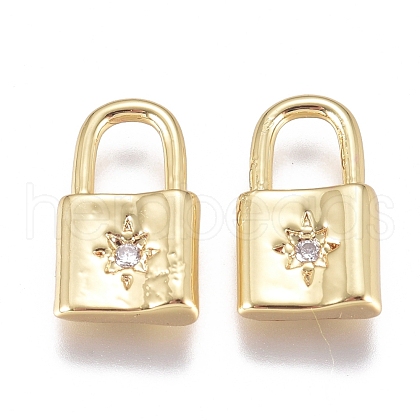Brass Micro Pave Cubic Zirconia Pendants ZIRC-G168-37G-1