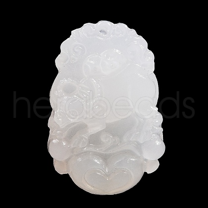 Natural White Jade Carved Pendants G-S384-01B-1