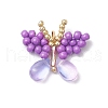 Handmade Glass Seed Beaded Butterfly Pendants PALLOY-MZ00685-02-1