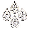 Undyed Natural Wooden Big Pendants WOOD-N007-019-1