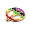 Rainbow Color Alloy Enamel Pendants ENAM-G208-10KCG-3