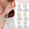 ARRICRAFT 12Pcs 6 Style Brass Micro Pave Clear Cubic Zirconia Hoop Earring Findings ZIRC-AR0001-29-2