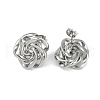304 Stainless Steel Rose Stud Earrings EJEW-Z075-08P-2