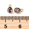 Brass Pave Cubic Zirconia Pendants KK-V011-21G-3