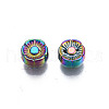 Rack Plating Rainbow Color Alloy Beads PALLOY-S180-337-2