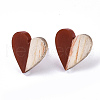 Resin & Wood Stud Earrings EJEW-N017-002A-C02-2