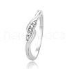 Twist Brass Micro Pave Clear Cubic Zirconia Finger Rings FS-WG5C18D-02-4