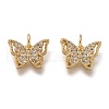 Brass Micro Pave Clear Cubic Zirconia Charms ZIRC-B002-47-2