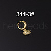 Brass Micro Pave Clear Cubic Zirconia Hoop Cartilage Earrings WG1A959-03-1