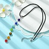 Natural & Synthetic Chakra Gemstone Pendant Necklaces NJEW-JN04539-2