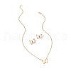 Butterfly Acrylic Rhinestone with Iron Pendant Necklaces & Stud Earrings Sets for Women WGFFCAF-04-3