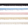 Cheriswelry 25 Yards 5 Colors Double Tiers Pleated Chiffon Polyester Ribbons ORIB-CW0001-01-10