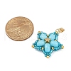 Handmade Glass Seed Beaded & Synthetic Dyed Imperial Jasper Beads Pendants PALLOY-MZ00751-01-2