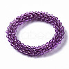 Faceted Transparent Glass Beads Stretch Bracelets BJEW-S144-002F-01-2