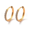 Ion Plating(IP) 316 Surgical Stainless Steel Pave Clear Cubic Zirconia Hoop Earrings Women EJEW-A109-01C-G-1