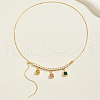 Adjustable Slider Elegant Brass Colorful Cubic Zirconia Pendant Necklaces for Women LG0257-1-4