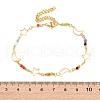 Star & Moon Brass Link Bracelets for Woman BJEW-S157-01G-6