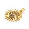 Brass Micro Pave Clear Cubic Zirconia Pendants KK-S503-02G-2