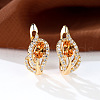 Brass Micro Pave Cubic Zirconia Hoop Earrings WG4C638-04-1