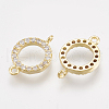 Brass Cubic Zirconia Links KK-T035-25-2