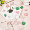 DELORIGIN 24Pcs 7 Styles Simulation Lotus/Lotus Leaf Acrylic Bead Caps FIND-DR001-42-4