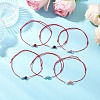 6Pcs Natural Gemstone Round Beads Braided Bracelets for Men Women BJEW-JB11753-1
