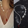 Brass & Natural Baroque Pearl Keshi Pearl Pendant Necklaces for Women FS-WG8C333-03-1