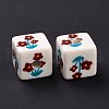 Opaque Printed Acrylic Beads MACR-C007-01I-4