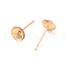 304 Stainless Steel Post Stud Earring Settings For Half Drilled Beads STAS-H558-06G-2