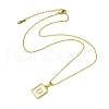 Ion Plating(IP) Rectangle with Initial Letter 304 Stainless Steel Pendant Necklace NJEW-R265-04G-D-3