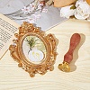 Brass Wax Seal Stamp with Wood Handle AJEW-WH0412-0033-5