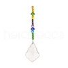 Glass & Iron Sun Catcher Pendant HJEW-K047-02P-05-1