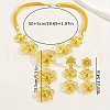 Flower Alloy Pendant Necklaces & Stud Dangle Earrings Sets FS-WGA210E-01-3
