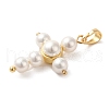 Rack Plating Brass & Acrylic Pearl Pendants KK-G488-04G-3