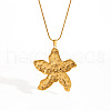 Ocean Starfish Stainless Steel Stud Earrings & Pendant Necklaces & Hair Tie Set for Women XQ7683-1-6